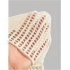 imageGirls Hollow Out Crochet Knit Crop Sweater Long Flare Sleeve Boat Neck Sheer Pullovers KnitwearWhite