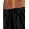 imageGirls Jogger Swearpants High Elastic Waist Pants Casual Baggy Wide Leg Sweatpants with PocketBlack Solid