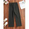 imageGirls Jogger Swearpants High Elastic Waist Pants Casual Baggy Wide Leg Sweatpants with PocketDark Grey