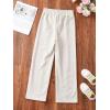 imageGirls Jogger Swearpants High Elastic Waist Pants Casual Baggy Wide Leg Sweatpants with PocketLight Apricot