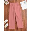 imageGirls Jogger Swearpants High Elastic Waist Pants Casual Baggy Wide Leg Sweatpants with PocketLight Pink