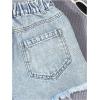 imageGirls Ripped Raw Hem Straight Leg Jean Shorts Elastic Waist Zipper Fly Denim ShortsLight Wash