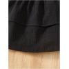 imageGirls Tiered Layer Shirred Boho Smocked Skirts Casual Cute High Waisted Pleated Ruffle Flowy Elastic SkirtsBlack