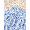 imageGirls Tiered Layer Shirred Boho Smocked Skirts Casual Cute High Waisted Pleated Ruffle Flowy Elastic SkirtsBlue