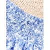 imageGirls Tiered Layer Shirred Boho Smocked Skirts Casual Cute High Waisted Pleated Ruffle Flowy Elastic SkirtsBlue