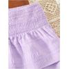 imageGirls Tiered Layer Shirred Boho Smocked Skirts Casual Cute High Waisted Pleated Ruffle Flowy Elastic SkirtsPurple