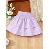 imageGirls Tiered Layer Shirred Boho Smocked Skirts Casual Cute High Waisted Pleated Ruffle Flowy Elastic SkirtsPurple