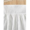 imageGirls Tiered Layer Shirred Boho Smocked Skirts Casual Cute High Waisted Pleated Ruffle Flowy Elastic SkirtsWhite