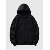 imageMens Hoodies Graphic Print Long Sleeve Drawstring Pullover Sweatshirt with Pocket TrendyBlack and White Letter