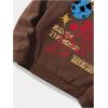 imageMens Hoodies Graphic Print Long Sleeve Drawstring Pullover Sweatshirt with Pocket TrendyCoffee Brown