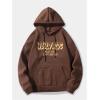 imageMens Hoodies Graphic Print Long Sleeve Drawstring Pullover Sweatshirt with Pocket TrendyCoffee Brown