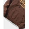 imageMens Hoodies Graphic Print Long Sleeve Drawstring Pullover Sweatshirt with Pocket TrendyCoffee Brown
