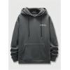 imageMens Hoodies Graphic Print Long Sleeve Drawstring Pullover Sweatshirt with Pocket TrendyDark Grey