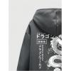 imageMens Hoodies Graphic Print Long Sleeve Drawstring Pullover Sweatshirt with Pocket TrendyDark Grey