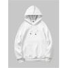 imageMens Hoodies Graphic Print Long Sleeve Drawstring Pullover Sweatshirt with Pocket TrendyWhite and Black