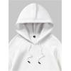 imageMens Hoodies Graphic Print Long Sleeve Drawstring Pullover Sweatshirt with Pocket TrendyWhite and Black