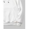 imageMens Hoodies Graphic Print Long Sleeve Drawstring Pullover Sweatshirt with Pocket TrendyWhite and Black