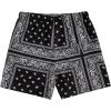 imageMens Paisley Drawstring Summer Gym Workout ShortsBlack and White
