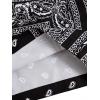 imageMens Paisley Drawstring Summer Gym Workout ShortsBlack and White