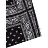 imageMens Paisley Drawstring Summer Gym Workout ShortsBlack and White