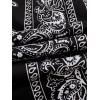 imageMens Paisley Drawstring Summer Gym Workout ShortsBlack and White