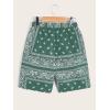 imageMens Paisley Drawstring Summer Gym Workout ShortsLight Green