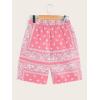 imageMens Paisley Drawstring Summer Gym Workout ShortsPink