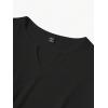 imageMens Ribbed Knit Notched V Neck Tees Casual Short Sleeve T Shirt Summer Basic TopsBlack