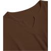 imageMens Ribbed Knit Notched V Neck Tees Casual Short Sleeve T Shirt Summer Basic TopsCoffee Brown