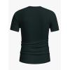 imageMens Ribbed Knit Notched V Neck Tees Casual Short Sleeve T Shirt Summer Basic TopsDark Green