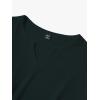 imageMens Ribbed Knit Notched V Neck Tees Casual Short Sleeve T Shirt Summer Basic TopsDark Green