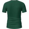 imageMens Ribbed Knit Notched V Neck Tees Casual Short Sleeve T Shirt Summer Basic TopsGreen