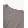 imageMens Ribbed Knit Notched V Neck Tees Casual Short Sleeve T Shirt Summer Basic TopsGrey