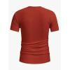imageMens Ribbed Knit Notched V Neck Tees Casual Short Sleeve T Shirt Summer Basic TopsRed