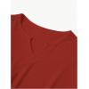 imageMens Ribbed Knit Notched V Neck Tees Casual Short Sleeve T Shirt Summer Basic TopsRed