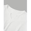 imageMens Ribbed Knit Notched V Neck Tees Casual Short Sleeve T Shirt Summer Basic TopsWhite