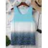 imageMens Tank Tops Summer Colorblock Scoop Neck Casual Sleeveless Shirts Gym Muscle Beach Tank TopsBlue