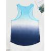 imageMens Tank Tops Summer Colorblock Scoop Neck Casual Sleeveless Shirts Gym Muscle Beach Tank TopsBlue With White