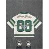 imageMens Y2K Mesh Jersey Shirts V Neck Half Sleeve Number Graphic Tees Color Block Sport T ShirtMulticolor
