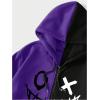 imageMens Zip Up Hoodies Graphic Long Sleeve Pullover Hoodies Sweatshirt Western Streetwear HoodiesPurple and Black