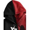 imageMens Zip Up Hoodies Graphic Long Sleeve Pullover Hoodies Sweatshirt Western Streetwear HoodiesRed and Black