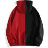 imageMens Zip Up Hoodies Graphic Long Sleeve Pullover Hoodies Sweatshirt Western Streetwear HoodiesRed and Black