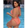 imageWomen Plus Size Thong Bikini Sets String Two Piece Halter Swimsuits with Tie Side BottomOrange