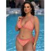 imageWomen Plus Size Thong Bikini Sets String Two Piece Halter Swimsuits with Tie Side BottomOrange