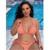 imageWomen Plus Size Thong Bikini Sets String Two Piece Halter Swimsuits with Tie Side BottomOrange