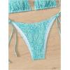 imageWomens 2 Piece Floral Bikini Sets Smocked Halter Triangle Bikini Drawstring Tie Side Sexy Cute SwimsuitsBright Blue