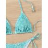 imageWomens 2 Piece Floral Bikini Sets Smocked Halter Triangle Bikini Drawstring Tie Side Sexy Cute SwimsuitsBright Blue