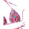 imageWomens 2 Piece Floral Bikini Sets Smocked Halter Triangle Bikini Drawstring Tie Side Sexy Cute SwimsuitsHot Pink