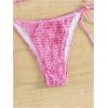 imageWomens 2 Piece Floral Bikini Sets Smocked Halter Triangle Bikini Drawstring Tie Side Sexy Cute SwimsuitsPure Pink