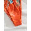 imageWomens 2 Piece Floral Tropical Print Bikini Set Boho Triangle Bathing Suit Tie Backless Swimsuit SetsOrange